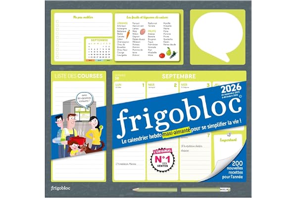 Frigobloc Hebdomadaire 2026 (de sept. 2025 à déc. 2026) - Edition 2025