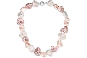 FULU AUTUMN Layered Pearl Necklace Beaded Silver Choker Handmade Boho Statement Costume Necklaces Fashion Jewellery Gifts for Women