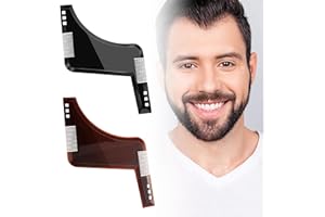 PLANDLELEE 2 Stück Bartschablonen, Bart Konturen Schablone, Fachmann Bart Schablone, Bartformen für Kinnbart Koteletten Hals, Bartkamm Styling Tool Bartpflege für Vollbart und 3 Tage Bart