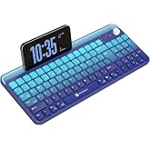 Portronics Bubble 4.0 Wireless Keyboard with Bluetooth + 2.4 GHz USB Receiver, Rechargeable Battery, Volume Control Knob, Multimedia Hotkeys with Nump