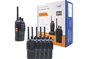 Paquete 6 radios portátiles Pilas, Cargadores y Auriculares PNI PMR R40 Pro incluidos