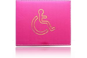 AKH® PU Leather Disabled Badge Holder Wallet - Blue Badge Timer Holder - Hologram Safe (Hot Pink)