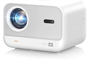 YABER PROJECTOR Vidéoprojecteur avec Son JBL 16W, Yaber Projecteur Video Auto Focus, Videoprojecteur Portable WiFi6 Bluetooth Courte Focale, Rétroprojecteur Extérieur Natif 1080P, HDMI/USB - Blanc