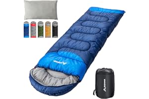 BISINNA Sleeping Bag with Pillow - 4 Season Lightweight Waterproof Warm Sleeping Bag with a compression sack for Adults, Women, Men's Outdoors Camping, Hiking, Backpacking
