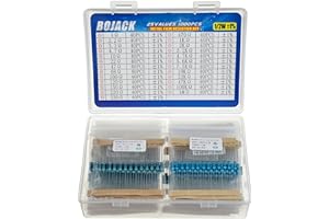 BOJACK Kit di Assortimento di Resistori 1 Ohm - 1 M Ohm 1/2W Resistenza a Film di Metallico Kit Resistenze Metal Film (25 Valori 1000 Pezzi)