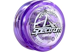 Yomega Spectrum – Light up Fireball Transaxle YoYo with LED Lights for Intermediate, Advanced and Pro Level String Trick Play + Extra 2 Strings & 3 Month Warranty (Purple)