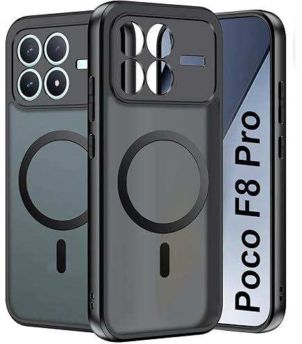 Tieeyivv Magnétique Coque pour Poco F8 Ultra Cover avec MagSafe Verre Trempé Protection écran Film Silicone Souple Transparent Acrylique Housse Protégé Téléphone Etui