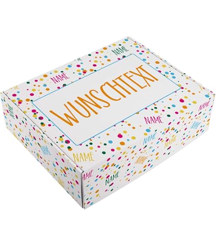 Personalisierte Geschenkbox – 31x22x10 Cm, Mit Magnetverschluss, Happy Birthday Motiv, In Weiß