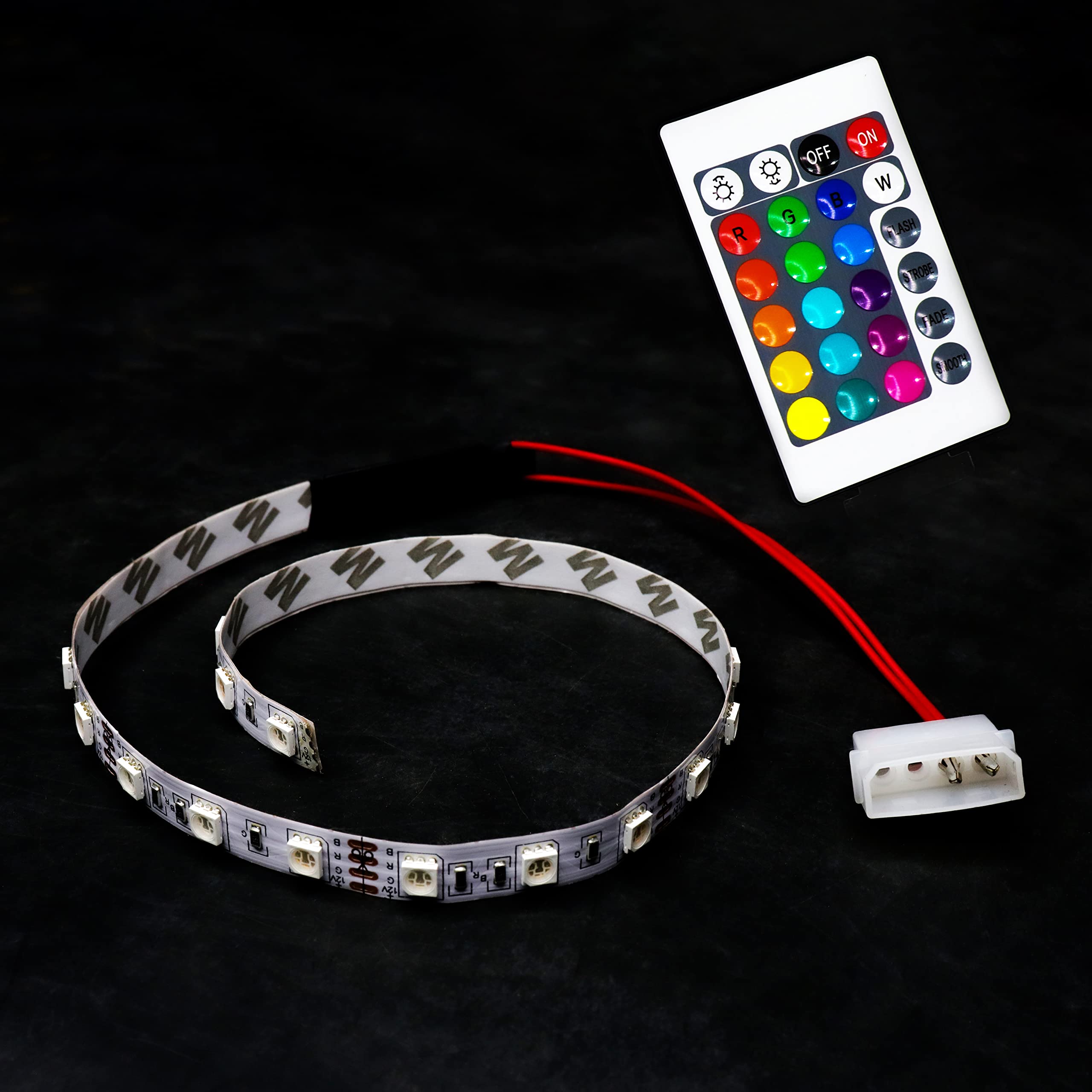 Electronic Spices Gaming PC Case Light Kit With (2 PIN Molex Connector) RGB LED and Remote for PC Cabinet - LED Computer Lighting (RGB)