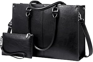 LOVEVOOK Sac pour Ordinateur Portable Femme Grand 15,6 Pouces Cuir PU Shopper à Main Bandoulière Crossbody Tote de Travail Serviette pour Business Enseignant Bureau École