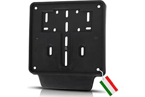 Portatarga moto universale GAMBC® in Plastica ad Alta Resistenza - Porta Targa Moto 125 - Porta targa moto posteriore con bandella per adesivi e/o catarifrangente - Accessori Moto - Made in Italy