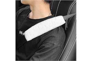 GENERIC 2 Packs Car Seatbelt Covers Shoulder Pad, Universal Soft Faux Sheepskin Shoulder Cover for Comfortable Driving, Fluffy Seat Belt Protector Help to Protect Your Neck and Shoulder (White)