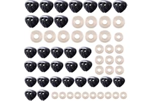 EIHI 30 Confezione di Nasi di Sicurezza in Plastica per Animali, 3 Misure, Con 60 distanziali Nasi di Sicurezza per Animali all'Uncinetto con Rondelle,per l'Amigurumi, Le Marionette, Gli Animali di