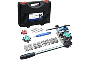 Zoomtools Kit d'outils professionnel de dudgeonnage de conduites de frein pour dudgeonnage simple, double et à bulle à 37° et 45°, Ø 4,75 mm/6,35 mm/8 mm/9,5 mm, outil de dudgeonnage (37° + 45°)