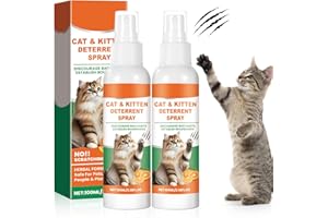 JOVIAL 2Pcs Cat Repellent Spray, Natural Anti Scratch Cat Deterrent Spray for Protector Furniture & Garden, Stop Scratching Carpet, Sofa, Curtain, Suitable for Indoor & Outdoor