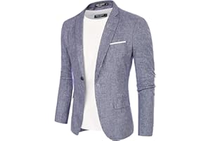 PJ PAUL JONES Herren Sakko Sportlich 1 Knöpfe Einfarbig Business Anzugjacke für Hochzeit Freizeit