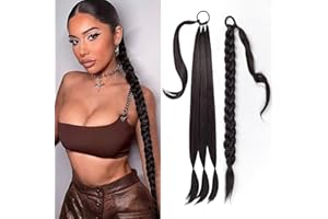 EMMOR Cola de caballo larga y recta trenzada - Flexible y saludable, ideal para uso diario en mujeres.