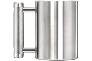 DITOSH 8kg/17.6lb Heavy Coffee Mug Challenge 304 Stainless Steel Dumbbell Cups Silver Overweight Sports Water Cup for Fitness Training Arm Strength Prank Gift Home Gym Workout Equipment 300ml/10.2oz
