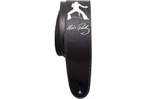 P PERRI'S LEATHERS LTD. Perri's Leathers P25EPV-8199 Elvis, Leather Guitar Strap with High Resolution Imaging