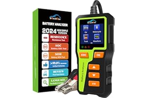 Tester Batteria Auto 5-30V, 100-2000CCA Moto DonosHome DH310 Tester per Batteria >99.8% Con la Funzione di Test SOC, SOH, Manovella e Carica, Adatto per Auto, Moto, Camion e Altro Ancora