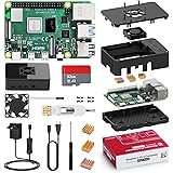 Bqeel Raspberry Pi 4 Modèle B, 8Go RAM+32 Go Classe 10 Carte, 5V 3A Alimentation Interrupteur Marche/Arrêt, Ventilateur, Diss
