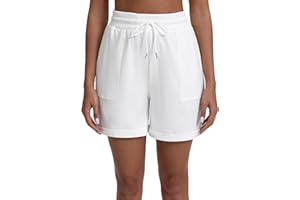 YUKIUINY Pantalone Corto Mujer Short Algodón Deportivos con Cordón Pijamas Pantalon Corto Chándal Casual Interior Elástica Ajustable con Bolsillos Verano para Yoga Jogging Fitness