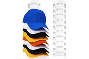 HuaJiao 2 Pack Hat Organizer for Baseball Caps, Hats Racks for Wall Base Cap Holder Hold Up to 20 Hats Wall Mounted Hat Hooks Hanger for Door Closet (Transparent)