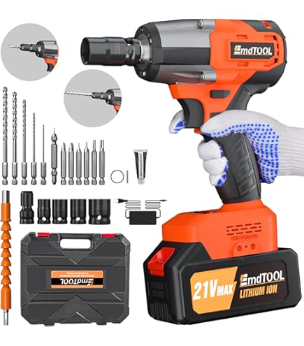 Avvitatore A Impulsi Brushless 21V - 1400 N.m, Con 2 Batterie 4.0Ah E Accessori