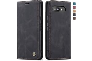 owlhold Handyhülle Google Pixel 9A hülle klapphülle Premium Lederhülle Weiches Vintage Handytasche Faltbare Ständer Schutzhülle Kartenfach Standfunktion hülle Google Pixel 9A - Schwarz