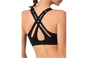 Yvette Reggiseno Sportivo Cinghie Regolabili Forte Sostegno Spalline Incrociate sul Retro Plus per Ginnastica Corsa Jogging Yoga