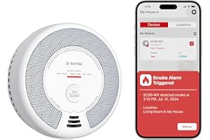 Alarma Wi-Fi X-Sense de Humo y monóxido de Carbono con batería reemplazable, Detector Combinado Inteligente Compatible con la App X-Sense Home Security, SC06-WX, 1 Unidad