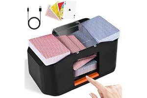 AUEZONA Elektryczna mikser kart, mikser do kart 1-2 płyt, akumulator 2000 mAh, do wielokrotnego ładowania, niski poziom hałasu, mikser kart do pokera UNO Blackjack Skip-BO Phase 10 Texas Hold'em