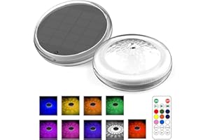 Toowell Pool Beleuchtung Solar Unterwasser Licht mit Fernbedienung,Solar Poolbeleuchtung Pool Lichter Unterwasser IP68 Wasserdichte Teichbeleuchtung 12 Beleuchtungsmodi Dimmbar Timing-Modus,2 Stück