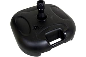 Gr8 Garden Large Square 20 Litre Black Plastic Parasol Base Beach Umbrella Stand Sunshade Heavy Duty Holder Carry Handle