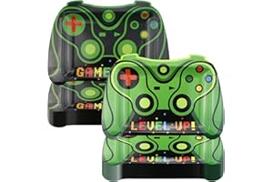 APUXXJUPA 40 Pcs Video Game Paper Plates, Green Video Game Birthday Decorations Level up Party Plates for Kids Gaming Party Supplies, 23 x 32 cm