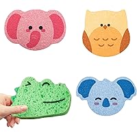 Set 4 Spugne Per Bagnetto Neonato - Con Stampa Elefante, Morbide E Riutilizzabili - Foto 12