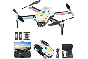 Drone Pieghevole con Telecamera 4K, Ambesty Brushless Motore Droni con 2 Telecamere, Quadcopter RC FPV WiFi Fotocamera Evitamento Attivo Degli Ostacoli, Altitude Hold, 2 Batterie, per Principianti