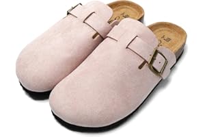 JOMIX Sabots Femme avec Boucle Élégant - Chaussons Pantoufles Sandales à Semelle en Liège Confortable pour Intérieur et Extérieur