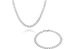 STERLL Uomo set di Gioielli Collana e Bracciale Argento Vero Custodia per Regalo D'affari