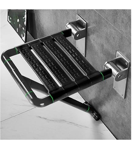 Folding Wall Mounted Teak Wood Shower Seat, ADA Compliant Durable Bath Bench, Sturdy Space-Saving Bathroom Stool, Fold Up Easy Folding Handmade - View #4