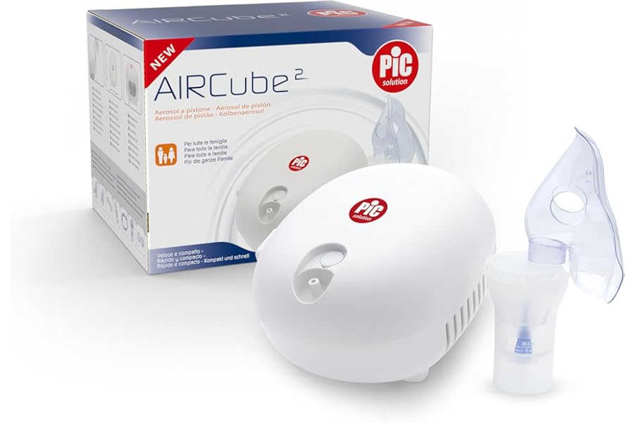 Pic Solution AirCube2 Silent Piston Aerosol Treatment Aerosol Therapy Complete with Accessories White
