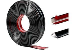 ZOWZOW 2cm Wall Moulding Trim, 6M Peel and Stick L Shape Self Adhesive Corner & Edge Protector Trim, Black Trim for Wall Ceiling Furniture Countertop Frame