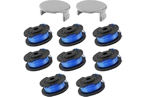 Cragmut String Trimmer Replacement Spool for Ryobi One+, 0.065” Strimmer Spool Compatible with Ryobi 18V 24V 40V Cordless Trimmers, Includes 8 Spools & 2 Covers