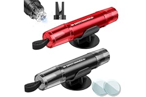 ROELLY Juego de 2 Piezas de Rompe Cristales y Cinturones, Martillo Rompe Cristales Coche, Herramienta de Rescate de Emergencia 2 en 1, Corta Cinturones Rompe Cristales, Accesorios de Escape,Rojo+Negro