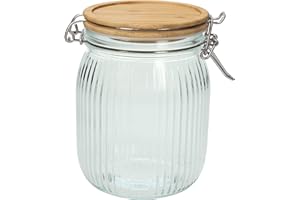 Tognana Vidrio, barattolo con coperchio in bamboo 700 cc, vetro, trasparente