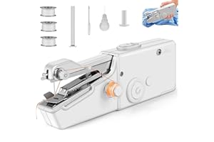 GLINTDLIUNOVIP Handheld Sewing Machine, Mini Sewing Machine for Quick Stitching, Hand Sewing Machine Cordless Portable for Beginners, Sewing Accessories, Suitable for Clothing, Curtains, Home Travel Use