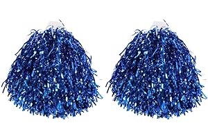 Clispeed Pon Pon da Cheerleader colorato di foil pompon per rallegrare per feste carnevale costume 1paio (Blu)