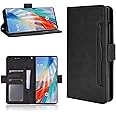 QiongNi Case for LG Wing 5G, Flip Leather Case Cover with Card Slot and Money Pocket, Black
