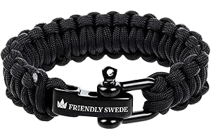 The Friendly Swede Bracelet de Survie en Paracorde avec Fermeture en Acier Inoxydable - Taille Ajustable