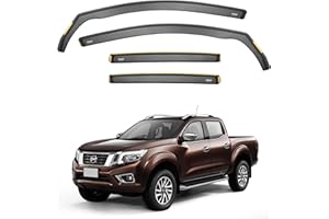 iSpeed Premium Wind Deflectors for NISSAN NAVARA NP300 MK4 4-doors 2014-onwards 4-pc - Keep Your Car Ventilated in Rain - Reduce Wind Turbulence - Tinted, In-Channel Type